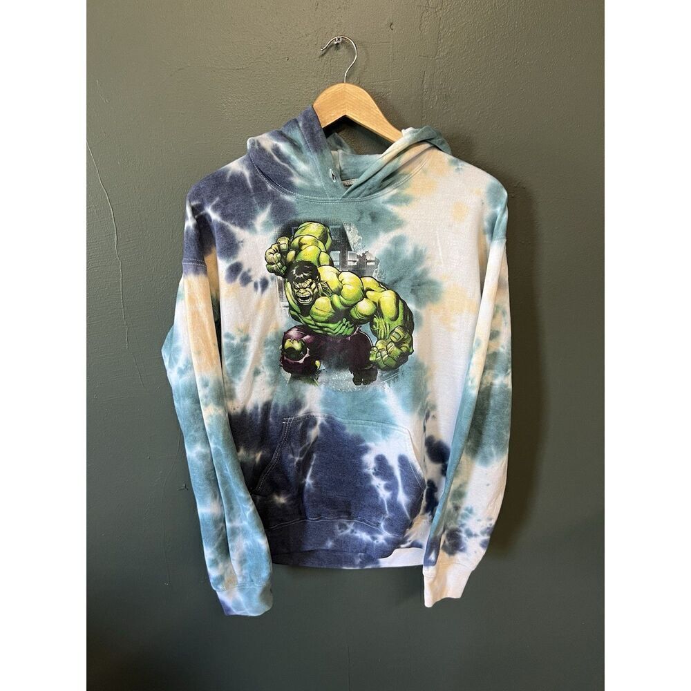 Marvel Avengers Tie Dye Graphic Hooded Pullover Sweatshirt Size Medium